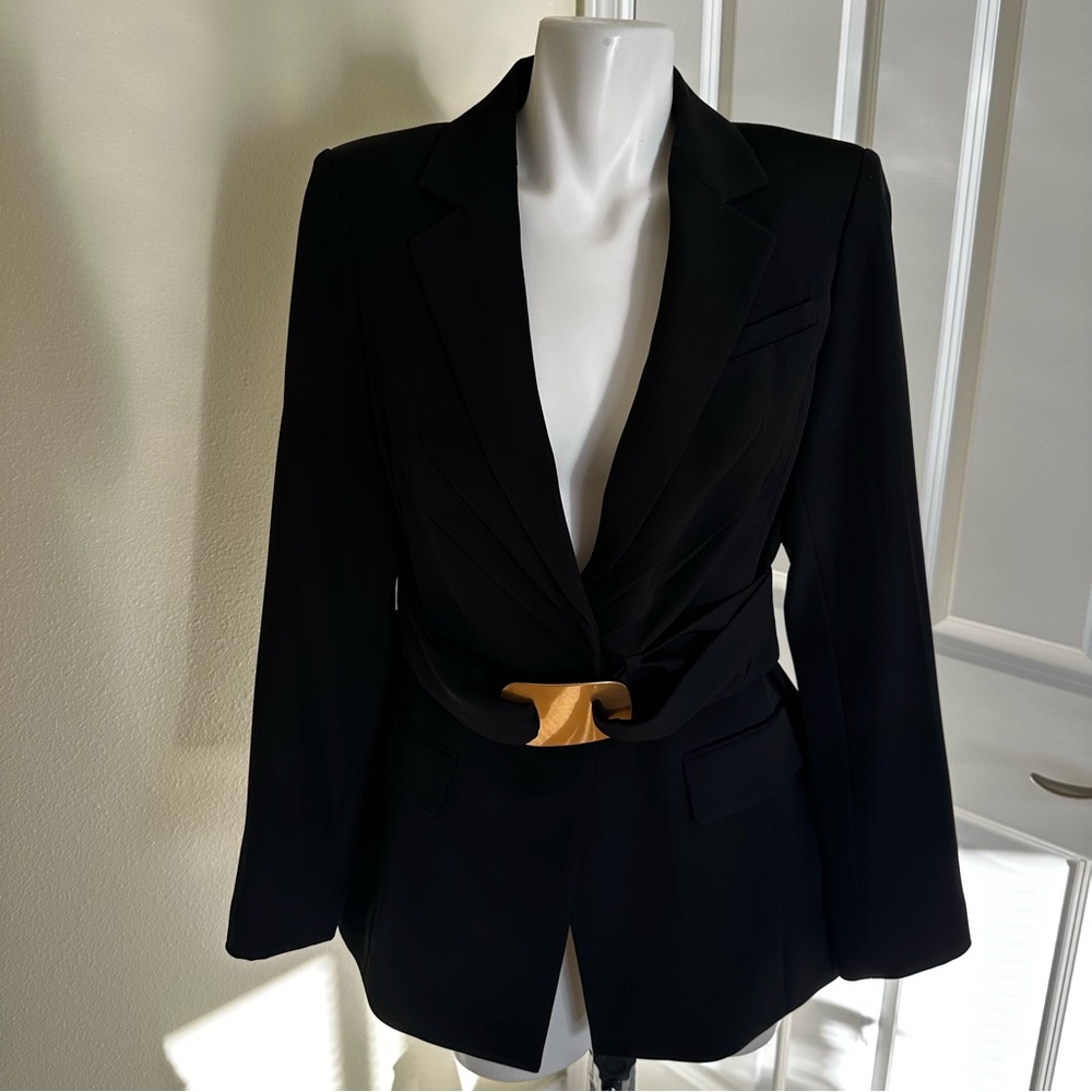 Donna Karan Black Blazer with Gold Accent - Picture 5 of 9